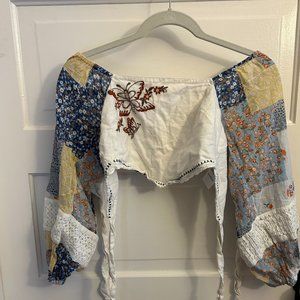 Cropped, Tie-Back Urban Blouse